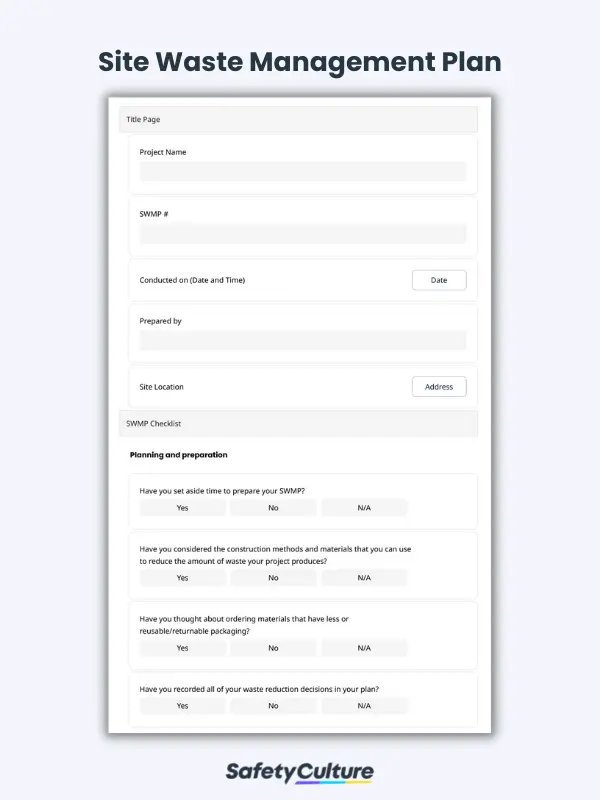 Site Waste Management Plan