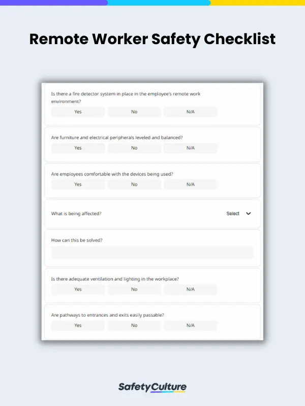 remote worker safety checklist