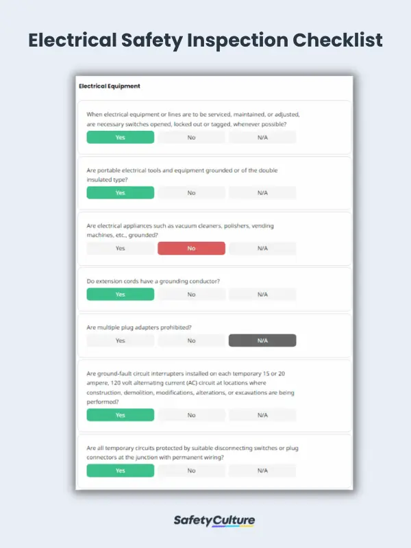 Electrical Safety Inspection Checklist