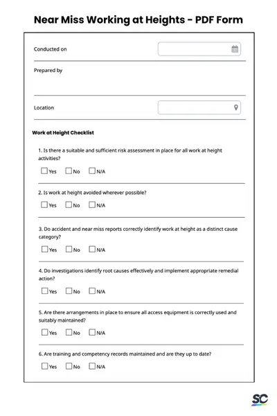 near miss working at heights example pdf form