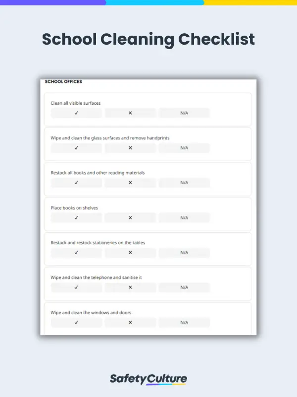 School Cleaning Checklist