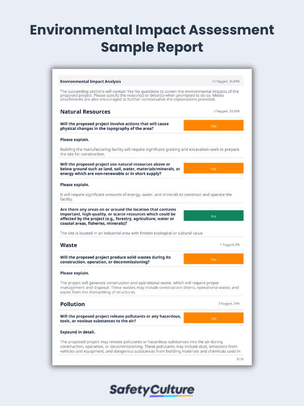 Environmental Impact Assessment Template Sample Report