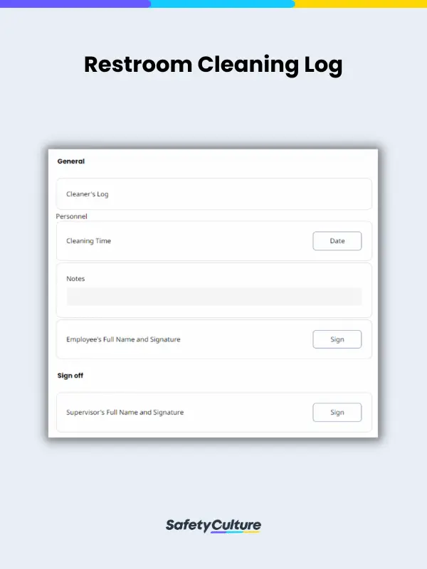 restroom cleaning log