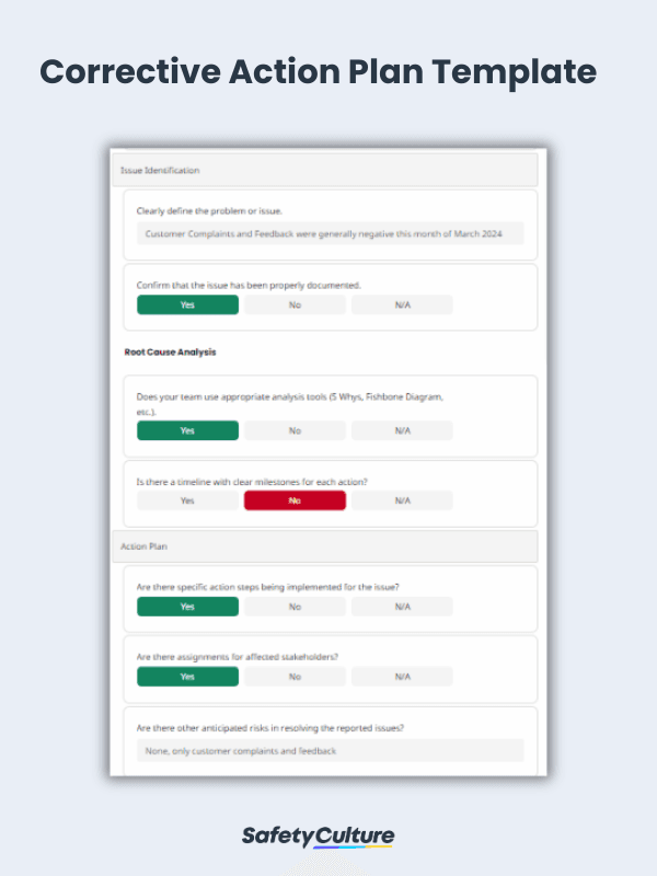 Corrective Action Plan Template