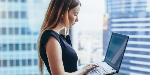 woman managing a smart building's features