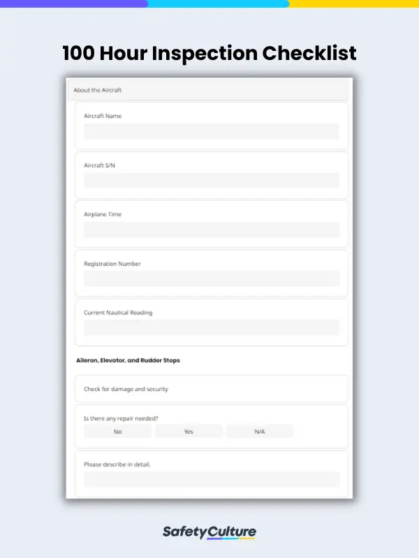 100 Hour Inspection Checklist