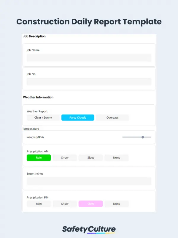 Construction Daily Report Template