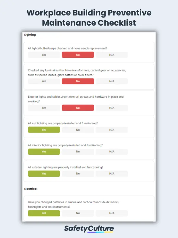 Workplace Building Preventive Maintenance Checklist