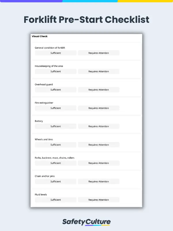 Daily Forklift Pre-Start Checklist