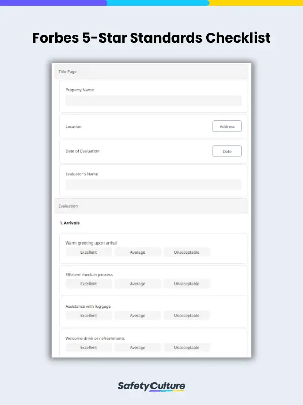 Forbes 5-Star Standards Checklist