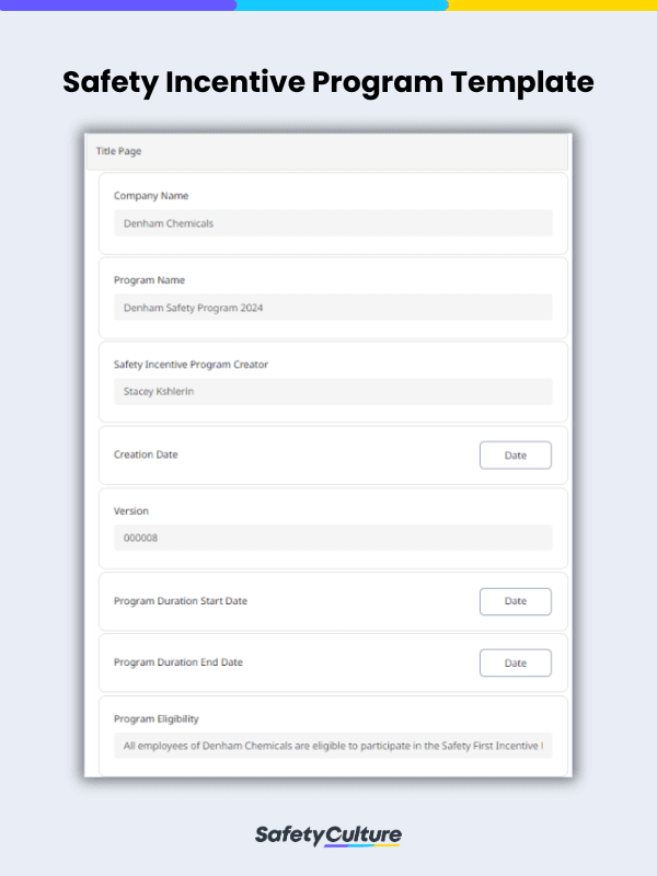 Safety Incentive Program Template