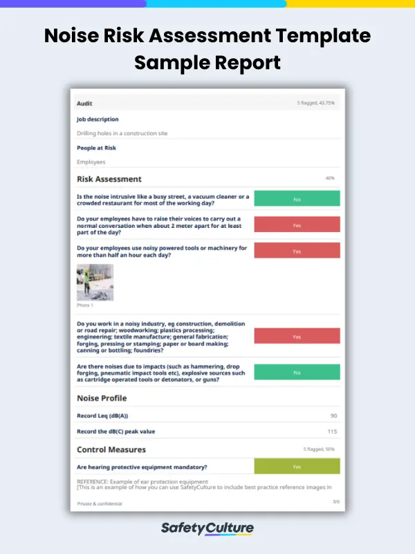 Noise Risk Assessment Template Sample Report