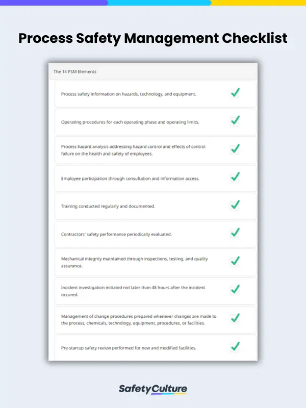 Process Safety Management Checklist