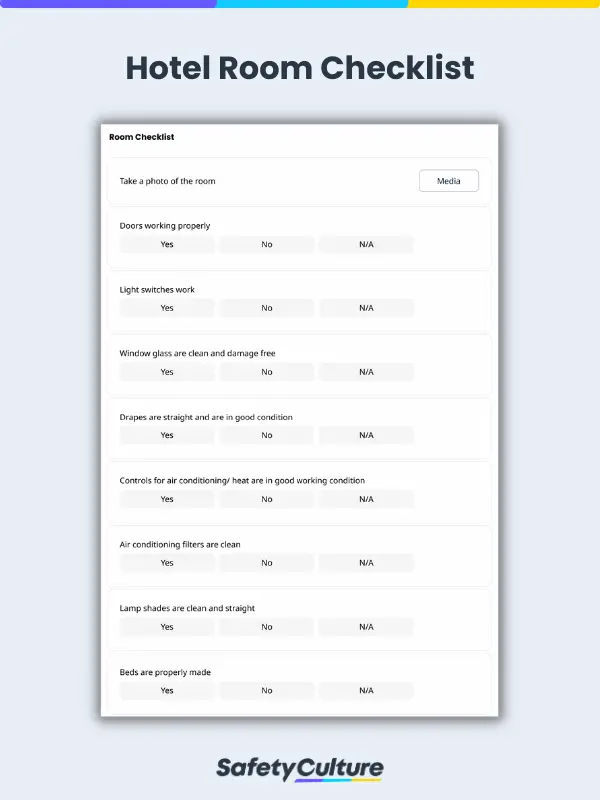Hotel Room Checklist