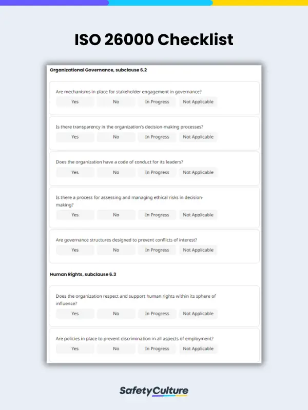 Liste de contrôle ISO 26000