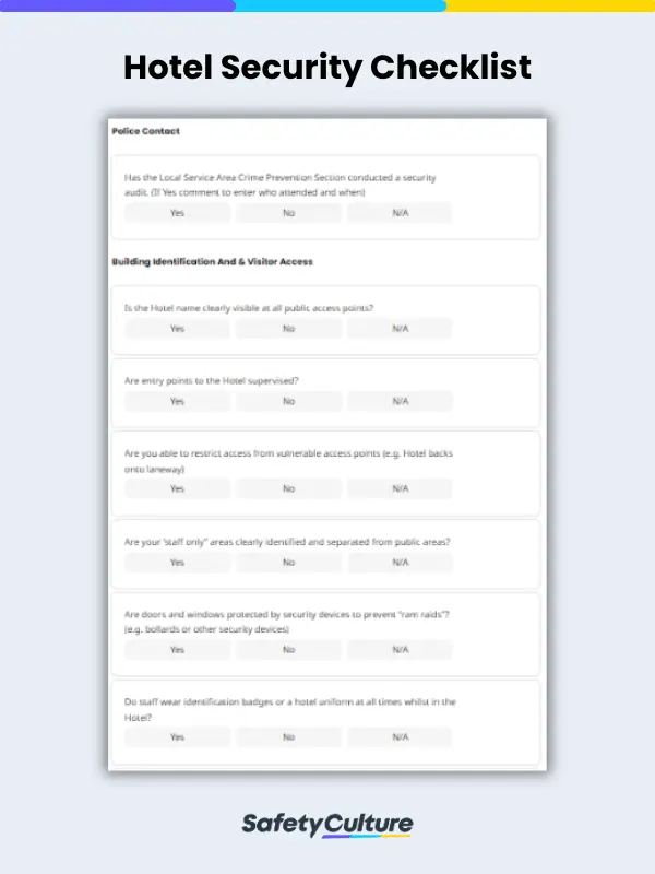 Hotel Security Checklist