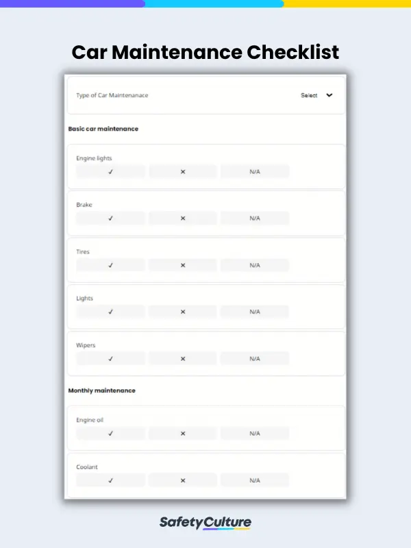 Car Maintenance Checklist