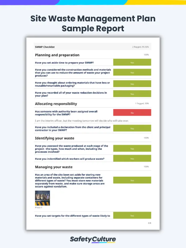 Site Waste Management Plan Sample Report