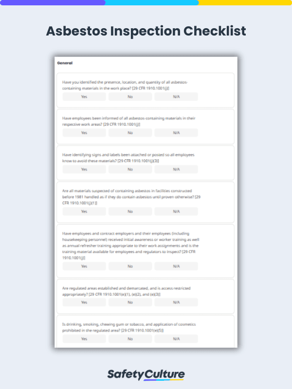 Asbestos Risk Assessment Template