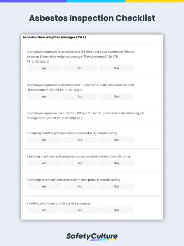 asbestos inspection checklist