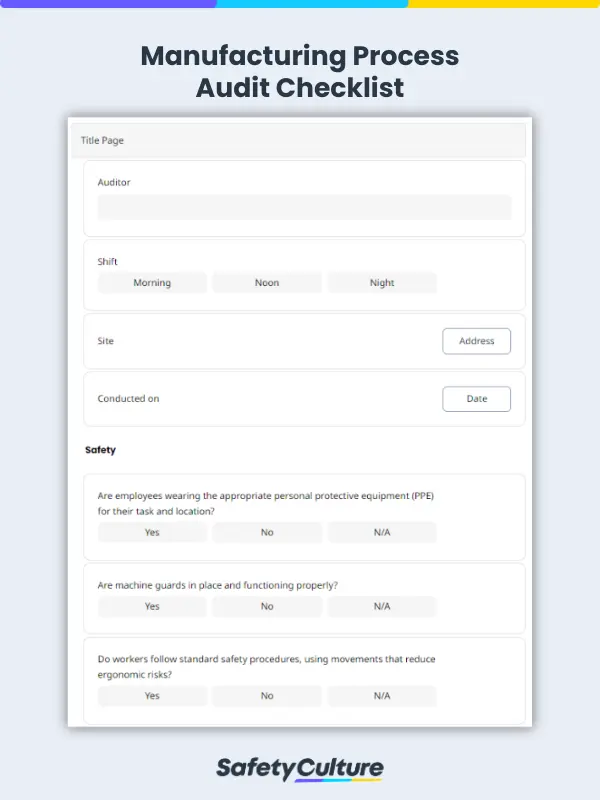 manufacturing process audit checklist