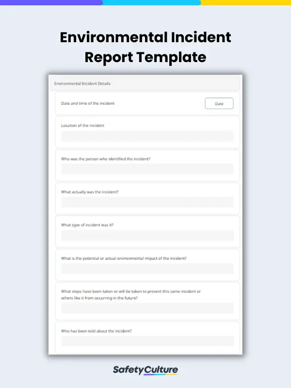 environmental incident report template