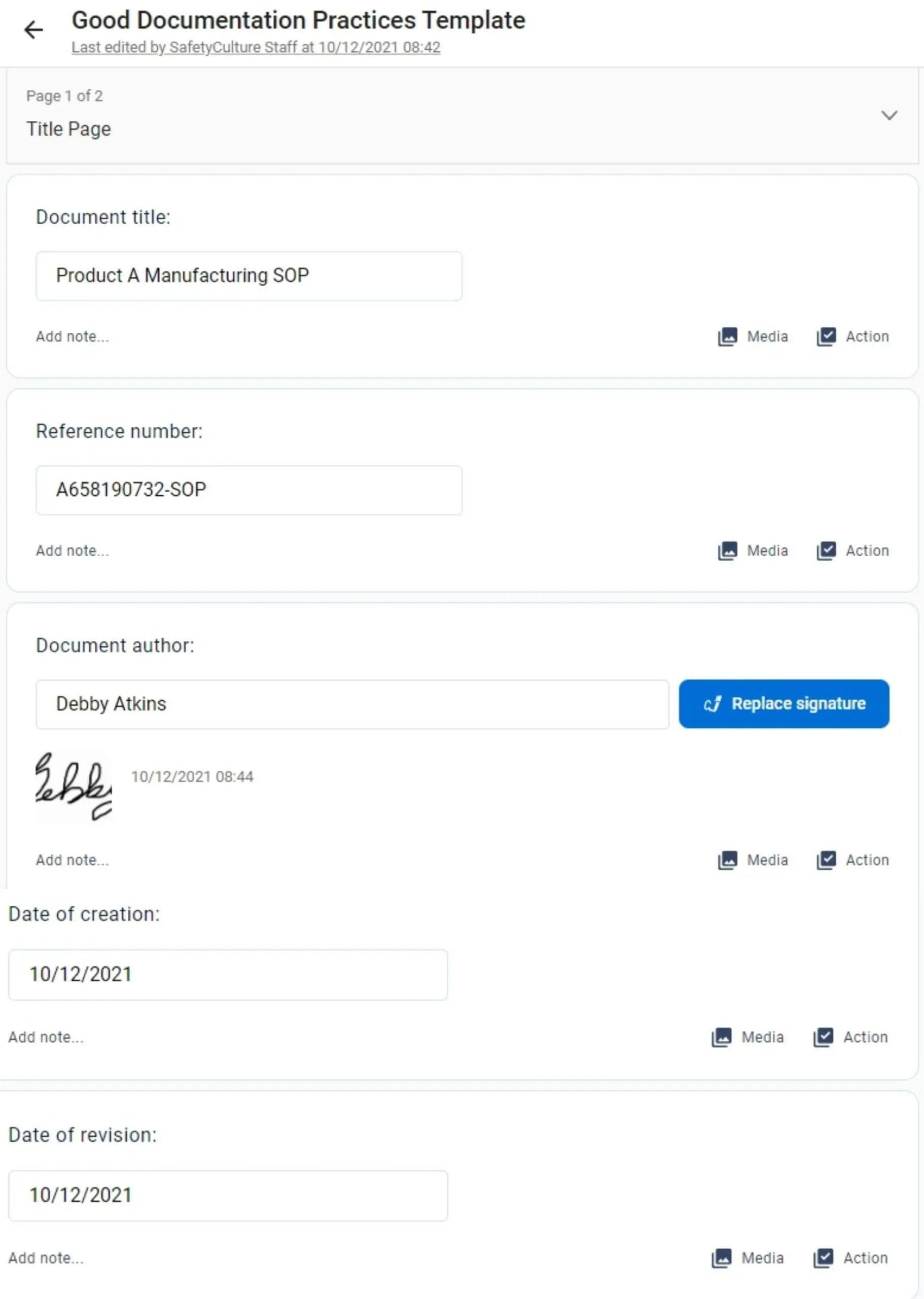 good documentation practices examples