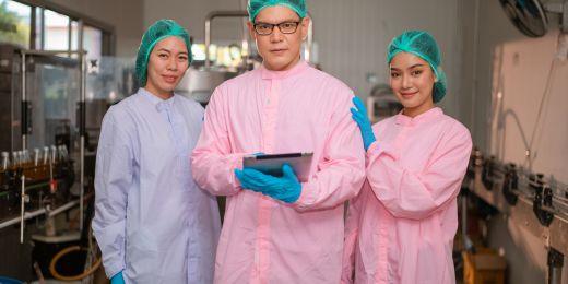 food workers using a food poisoning investigation checklist on their tablet to assess a case