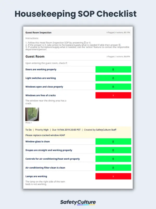 Housekeeping SOP Checklist