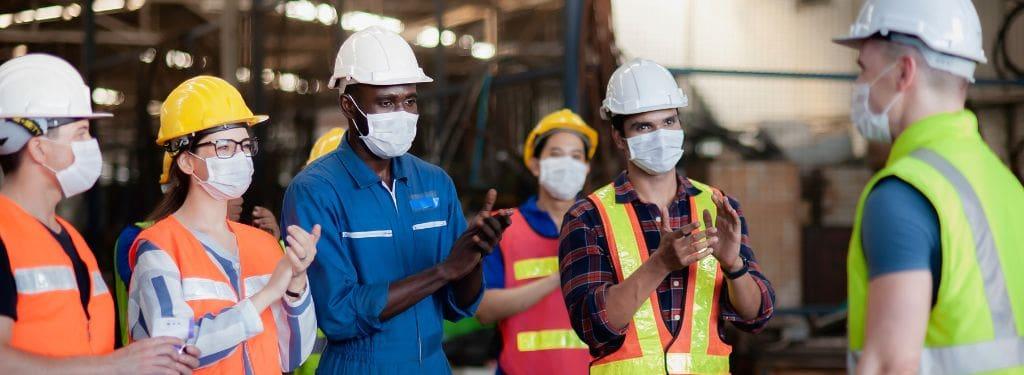 a safety officer briefing other workers about safety procedures as a best practice stated in a safety compliance software|Compliance Safety Manager Safety Compliance Software|EHS Insight Safety Compliance Software|GoHACCP Safety Compliance Software|Vector EHS Management Safety Compliance Software|VelocityEHS Safety Compliance Software