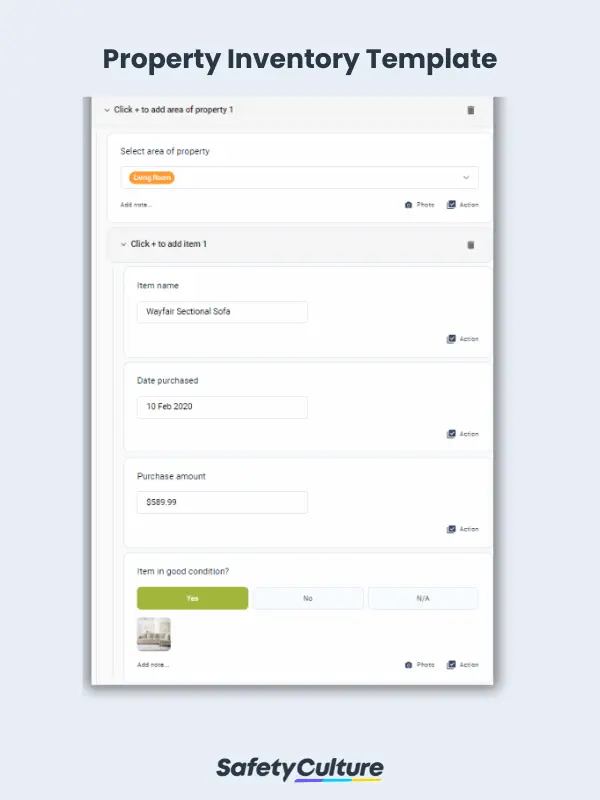 Property Inventory Template | SafetyCulture