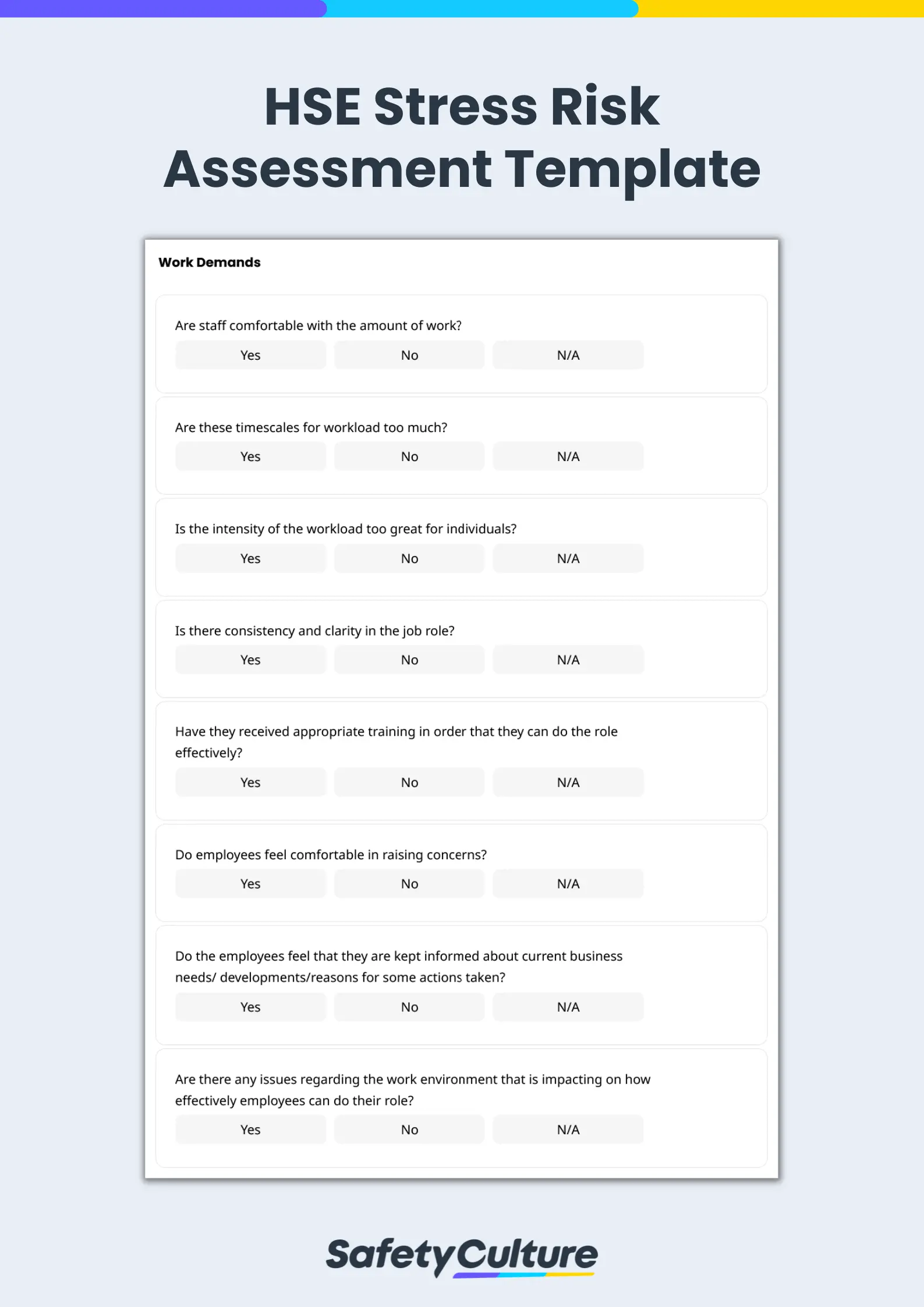 HSE Stress Risk Assessment Template