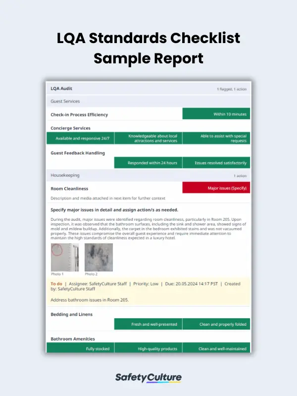 LQA Standards Checklist Sample Report