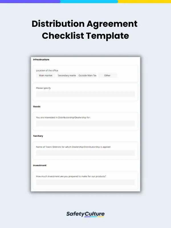 distribution agreement checklist template