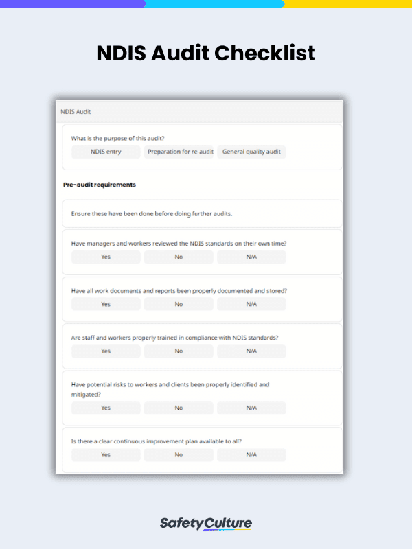 NDIS Audit Checklist | SafetyCulture