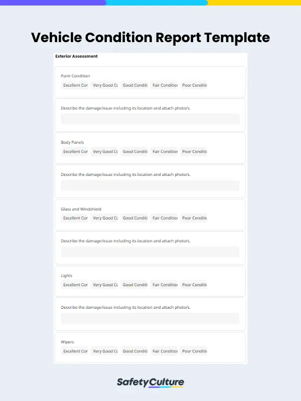Vehicle Condition Report Template