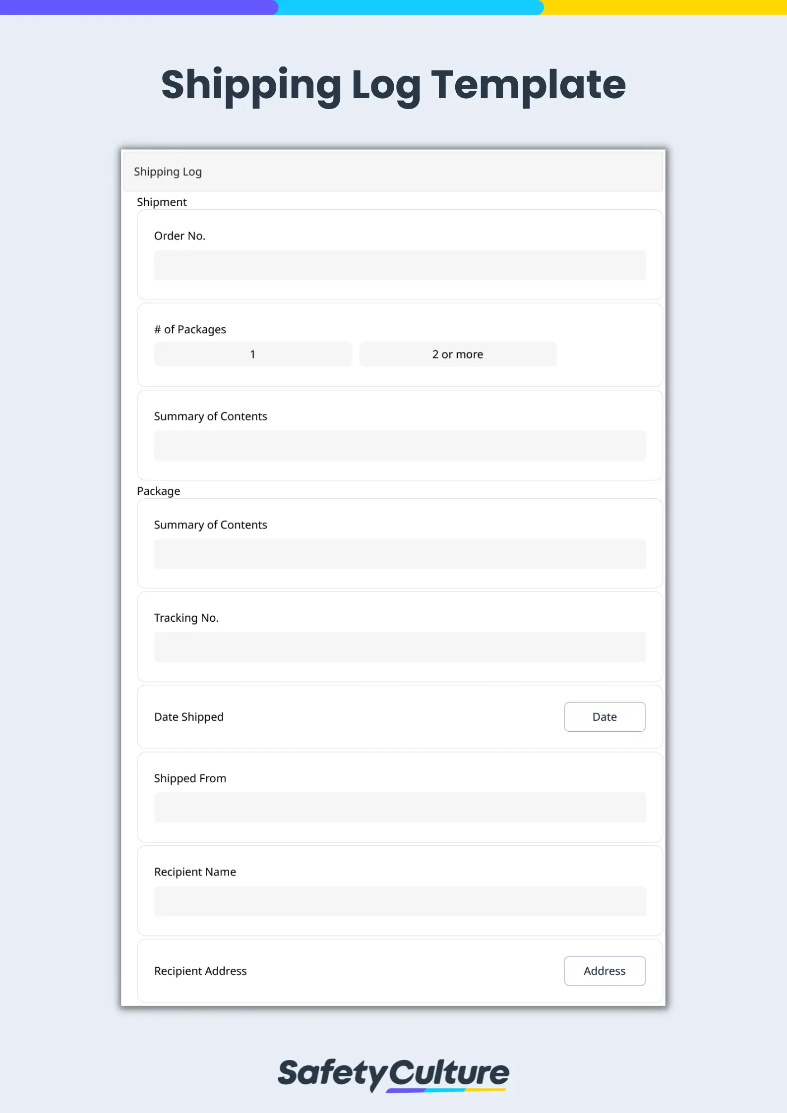 Shipping Log Template