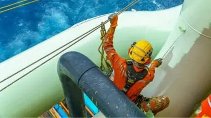 worker equipped with industrial safety equipment at work