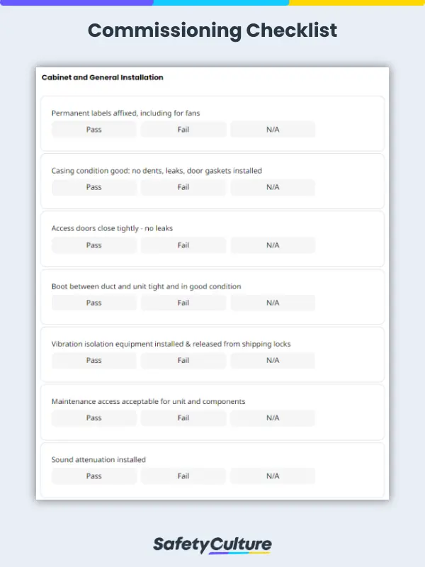 Commissioning Checklist