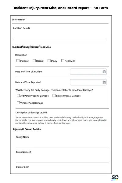 incident injury near miss hazard pdf form