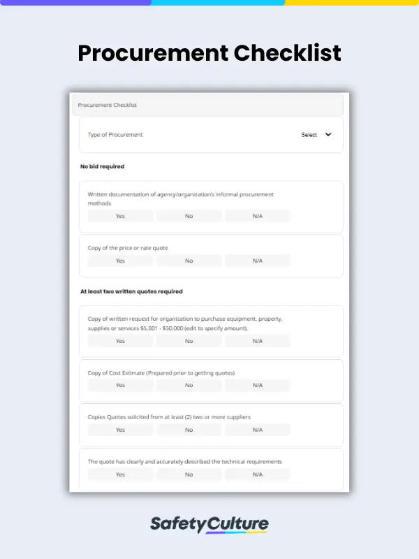 procurement checklist