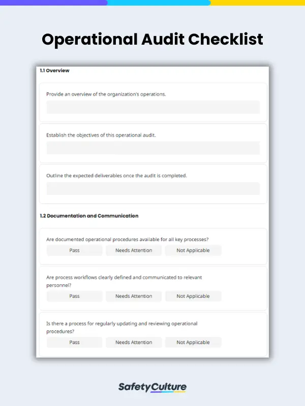 Liste de contrôle de l'audit opérationnel