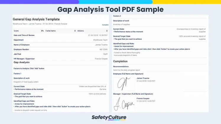 Gap Analysis Tool PDF Sample Report