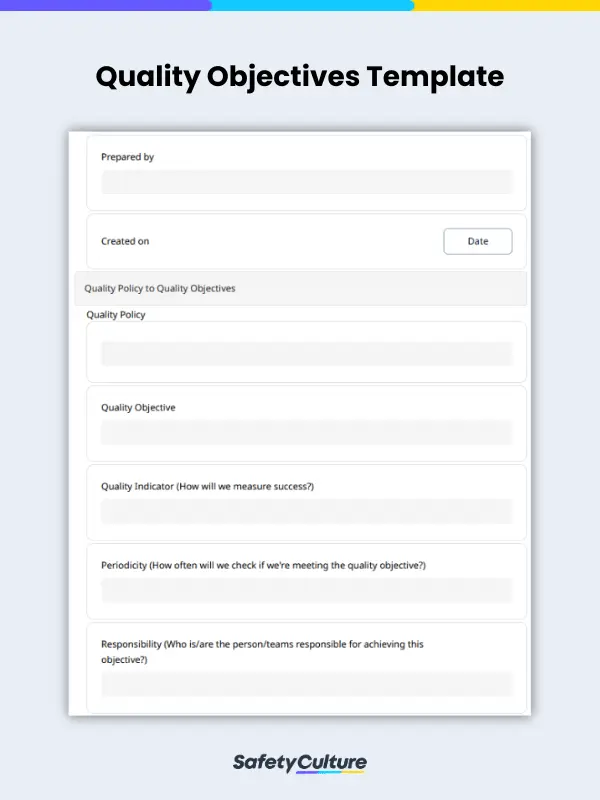 Quality Objectives Template
