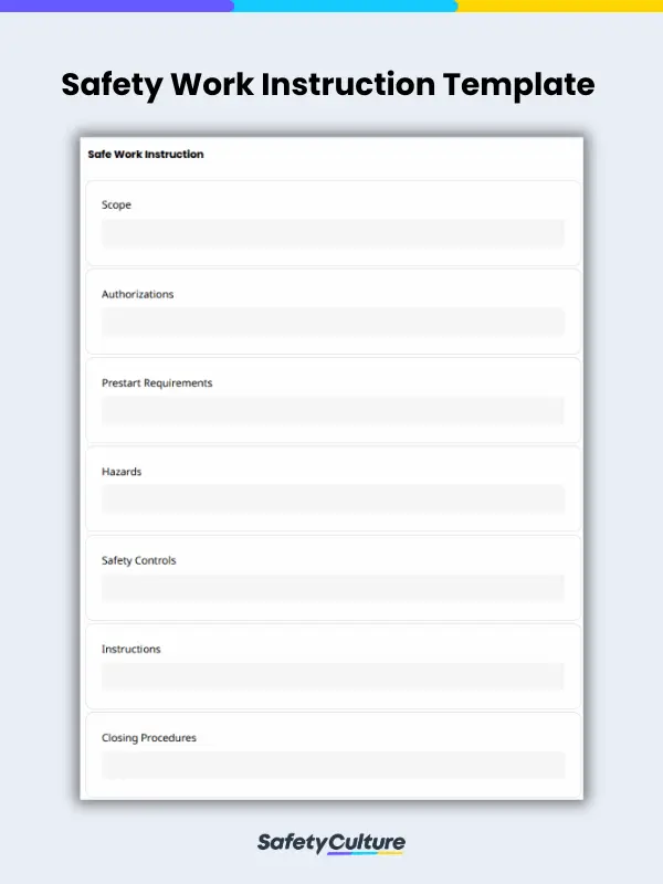 Safety Work Instruction Template