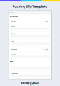 packing slip template from SafetyCulture