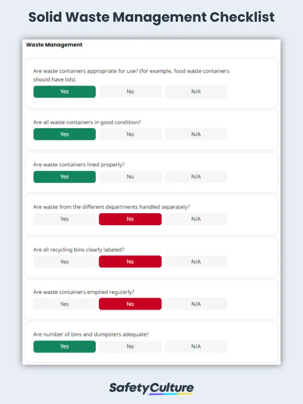 solid waste management checklist