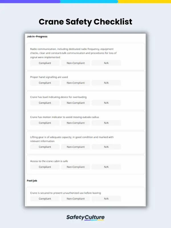 Crane Safety checklist