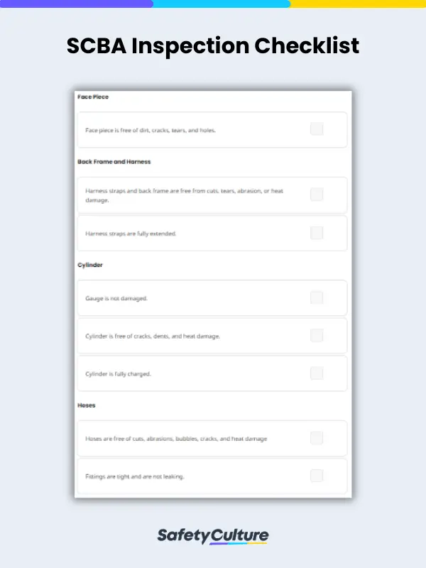 SCBA Inspection Checklist