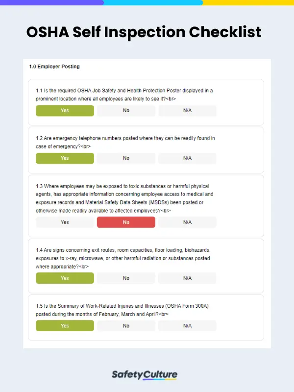 OSHA Self Inspection Checklist